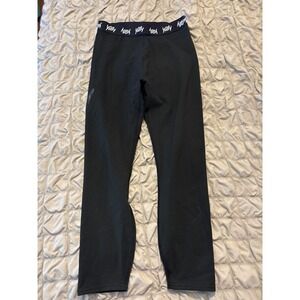 Yitty Womens High Waisted Logo Waistband Leggings Black Athletic Tights Small